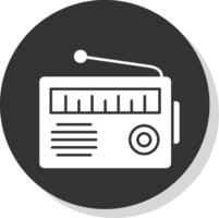 Radio Glyph Grey Circle Icon vector