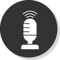 Voice Recording Glyph Grey Circle Icon vector