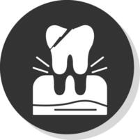 tooth Extraction Glyph Grey Circle Icon vector