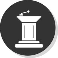 Podium Glyph Grey Circle Icon vector