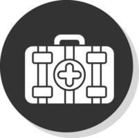 First Aid Kit Glyph Grey Circle Icon vector