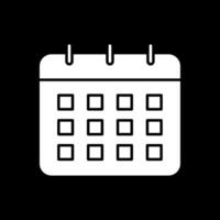 Calendar Glyph Inverted Icon vector