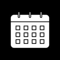 Calendar Glyph Inverted Icon vector