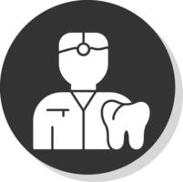 Dentist Glyph Grey Circle Icon vector