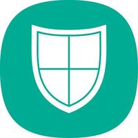 Shield Glyph Curve Icon vector