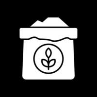 Wheat Flour Glyph Inverted Icon vector