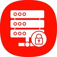 Locked Data Glyph Curve Icon vector