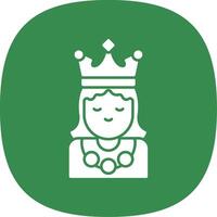 Princess Glyph Curve Icon vector