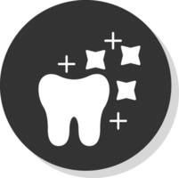 Tooth Whitening Glyph Grey Circle Icon vector