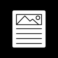 News Paper Glyph Inverted Icon vector