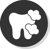 Tooth Foamy Glyph Grey Circle Icon vector