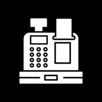 Cash Machine Glyph Inverted Icon vector