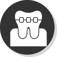 Braces Glyph Grey Circle Icon vector