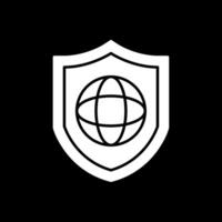 Protected Network Glyph Inverted Icon vector