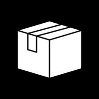 Package Glyph Inverted Icon vector