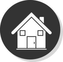 House Glyph Grey Circle Icon vector