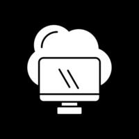 Computing Glyph Inverted Icon vector