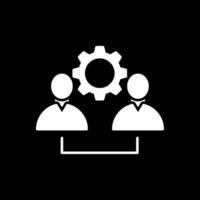 Team Work Glyph Inverted Icon vector