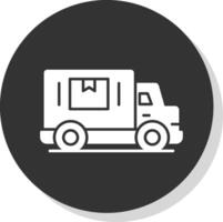 Delivery Truck Glyph Grey Circle Icon vector