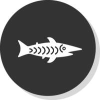 tiburón glifo gris circulo icono vector