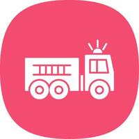 Fire Truck Glyph Curve Icon vector