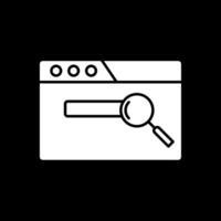 Web Search Glyph Inverted Icon vector