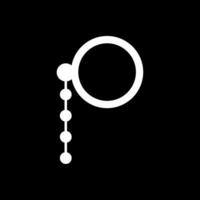 Monocle Glyph Inverted Icon vector