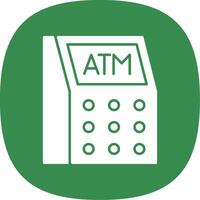 Atm Machine Glyph Curve Icon vector