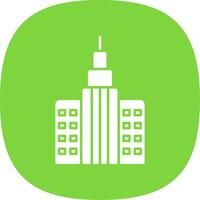 Skycraper Glyph Curve Icon vector
