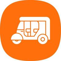 Rickshaw Glyph Curve Icon vector