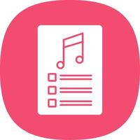 PlayList Glyph Curve Icon vector