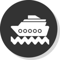 Cruise Ship Glyph Grey Circle Icon vector