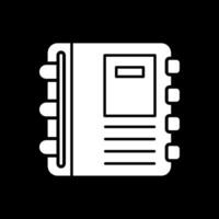 Diary Glyph Inverted Icon vector