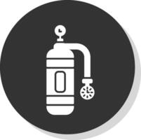 Oxygen Tank Glyph Grey Circle Icon vector