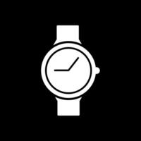 casual reloj glifo invertido icono vector