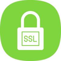SSL Glyph Curve Icon vector