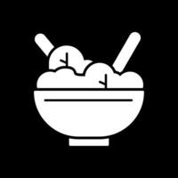 Salad Bowl Glyph Inverted Icon vector