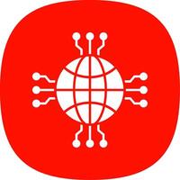 Network Glyph Curve Icon vector