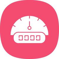 Tachometer Glyph Curve Icon vector