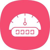 Tachometer Glyph Curve Icon vector