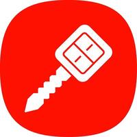 Car Key Glyph Curve Icon vector