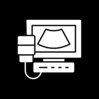 Ultrasound Glyph Inverted Icon vector