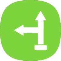 Go Left Glyph Curve Icon vector