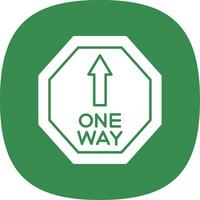 One Way Glyph Curve Icon vector