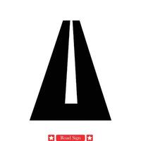 Urban Landscape Essentials Road Sign Silhouette Collection vector