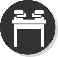 School Desk Glyph Grey Circle Icon vector