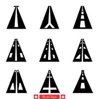 viajero s caja de herramientas la carretera firmar conjunto para navegación gráficos vector