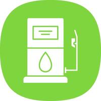 Gas Station Glyph Curve Icon vector