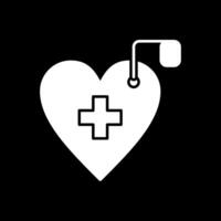 Cardiology Glyph Inverted Icon vector