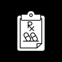 Prescription Glyph Inverted Icon vector